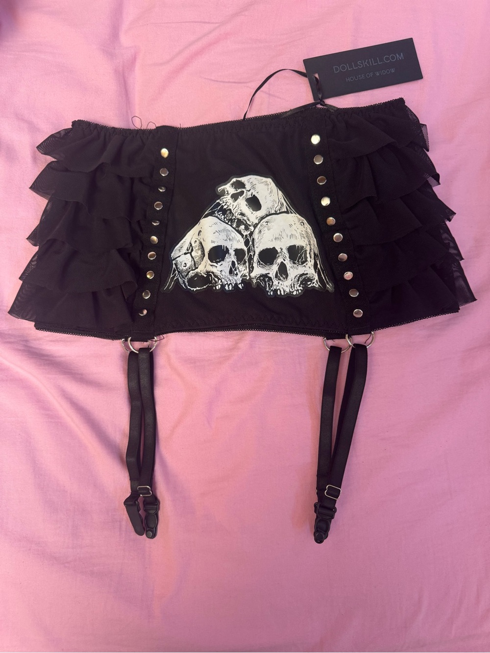 Dolls Kill skull garter skirt